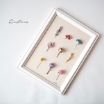 ✳︎New!✳︎春のお花畑 Botanical標本✳︎洋書ペーパー1枚おまけ付き✳︎ホワイトフレーム 縦-3