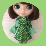 レトロスカーフワンピース&ニーハイストッキング♡green