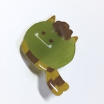 みどりおにブローチ(二つツノ)
