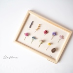 ✳︎New!✳︎春のお花畑 Botanical標本✳︎洋書ペーパー1枚おまけ付き✳︎ナチュラルウッドフレーム 横-2
