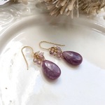 【K様ご予約品】k14gf*レピドライト・ピンクスピネル*フックピアス