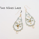 【Only actual product】Gold rutile quartz& Tourmarine earring〈Two Nines Lace〉