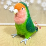 ハンドメイド　羊毛フェルト　インコ　鳥