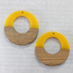 バイカラー・リングパーツ・38mm・イエロー(2個)