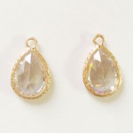 ガラスストーン　雫　ドロップ　チャーム