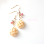 メロンパン(ピンク)♡ ピアス/イヤリング フェイクスイーツ