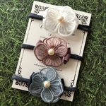 レース と 刺繍 の フラワー ヘアバンド ☆ 新生児 から使えます☆ キッズ ベビー