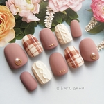 【sale】即おしゃれ♬ニット＆チェックネイル【注文時サイズ必須です♡　