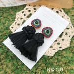 新作  beads ✕ tassel ピアス