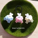 【送料無料】うさぎのヘアゴム　パステルカラー