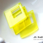 ◆ひし形◆ネオンカラー アクリルパーツ 5pcs　イエロー/#85P-E2