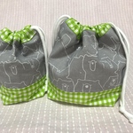 お弁当　コップ袋のセット★クマいっぱい