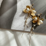 brass flower×bijou pierce/earring
