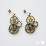 歯車ピアス -b　Steampunk