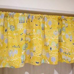 カフェカーテン 北欧の森 イエロー  のれん       