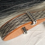 woven horse hair and leather key holder