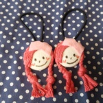 くるみボタン ピンク×ピンク キッズ ヘアゴム セット
