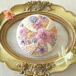 手刺繍ブローチ★春の手鞠🌸