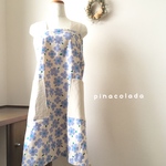  バッグクロスエプロン パープル 花