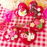 💝ハートのリップケース💄レトロキッチュ💍指輪orバッグチャーム✨バレンタイン
