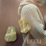 RUKIRIRIA #412 グリーンストーンピアス  小ぶりピアス 大ぶりイヤリング 
