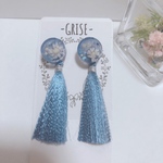 流行色♪青空の下のお花畑のタッセルピアス