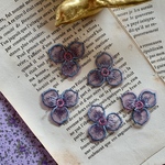 《6pcs》フラワー刺繍パーツB 小(パープル)