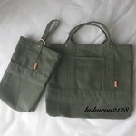 送料無料♡ヴィンテージ 帆布のレッスンバッグと上履き入れ♡モスグリーン