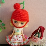 MB-065[ミディブライス さくらんぼニット５点セット] アウトフィット Blythe outfit　よしえ屋