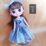リンキーココ専用お洋服・青い星のドレス&カチューシャのセット