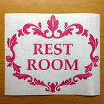 【クリックポスト送料無料】トイレ(REST ROOM) ウォールステッカー ピンク type:A