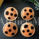 A921 Polka dot ボタンカボション Round型 brown(4個)