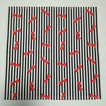 ナフキン　38×38　黒ストライプ×リボン　☆m685☆