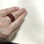 noriko 1001 様専用　ガーネット 花編みリング　一段