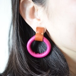 Donuts【レザーピアス 】color: pink