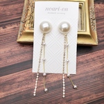 個性的☆simple pearl chain＊long ピアス/イヤリング