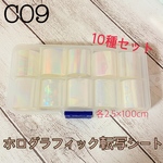 ネイルパーツ 【C09】ホログラフィック転写シート10種セット