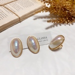 【18k ピアス】35mmビッグオーバルピアス 大ぶりピアス パールピアス 大ぶりパール  ロング アレルギー対応 結婚式 パーティー 入学式 ウェディング フォーマル 上品