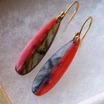 天然石＊ラブラドライト＆ピンクオパール　ピアス＊フックタイプ　GP　