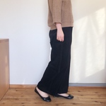 【予約販売】コーデュロイのシンプルパンツ　　ブラック