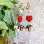 クサガメとハートのイヤリングorピアス♪