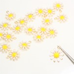 メタルチャーム　花　ホワイト　5個　（T-12）