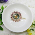 スワロフスキーのお花ポニーフック（ゴールド）