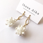 double ring × flower charm pierce ／ earring