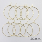 フープピアス金具・20mm(K16GP)・5ペアセット