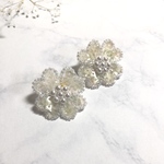 大きなスパンコールフラワーのピアス🌼