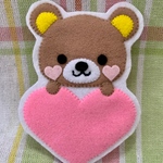  ♡くまさんのフェルトワッペン・名札♡