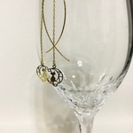 【送料無料】三日月&猫チャームピアス（ゴールド）