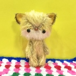 モヘア仕立ての手乗りキツネちゃん♪