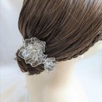 お花のヘアアクセサリー　５輪　～シルバーラメ～ ディップアート